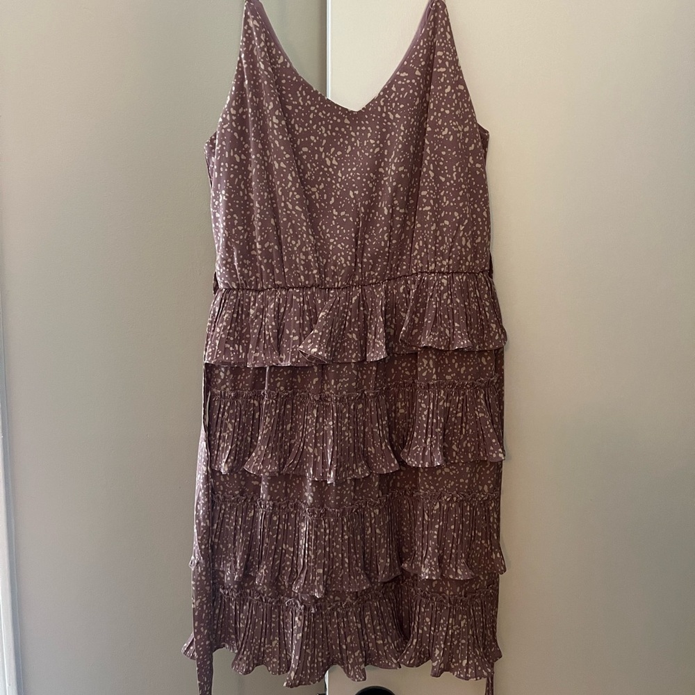She + Sky Dusty Pink Tiered Midi Dress